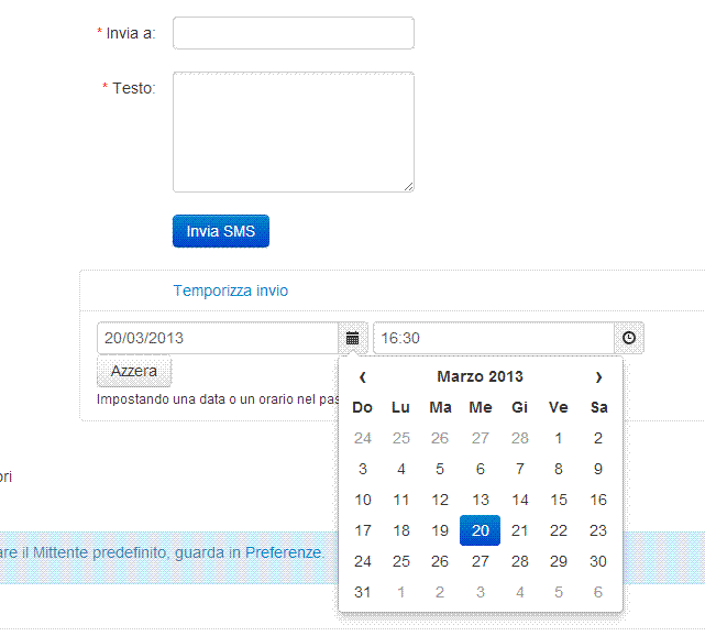 temporizzazione sms